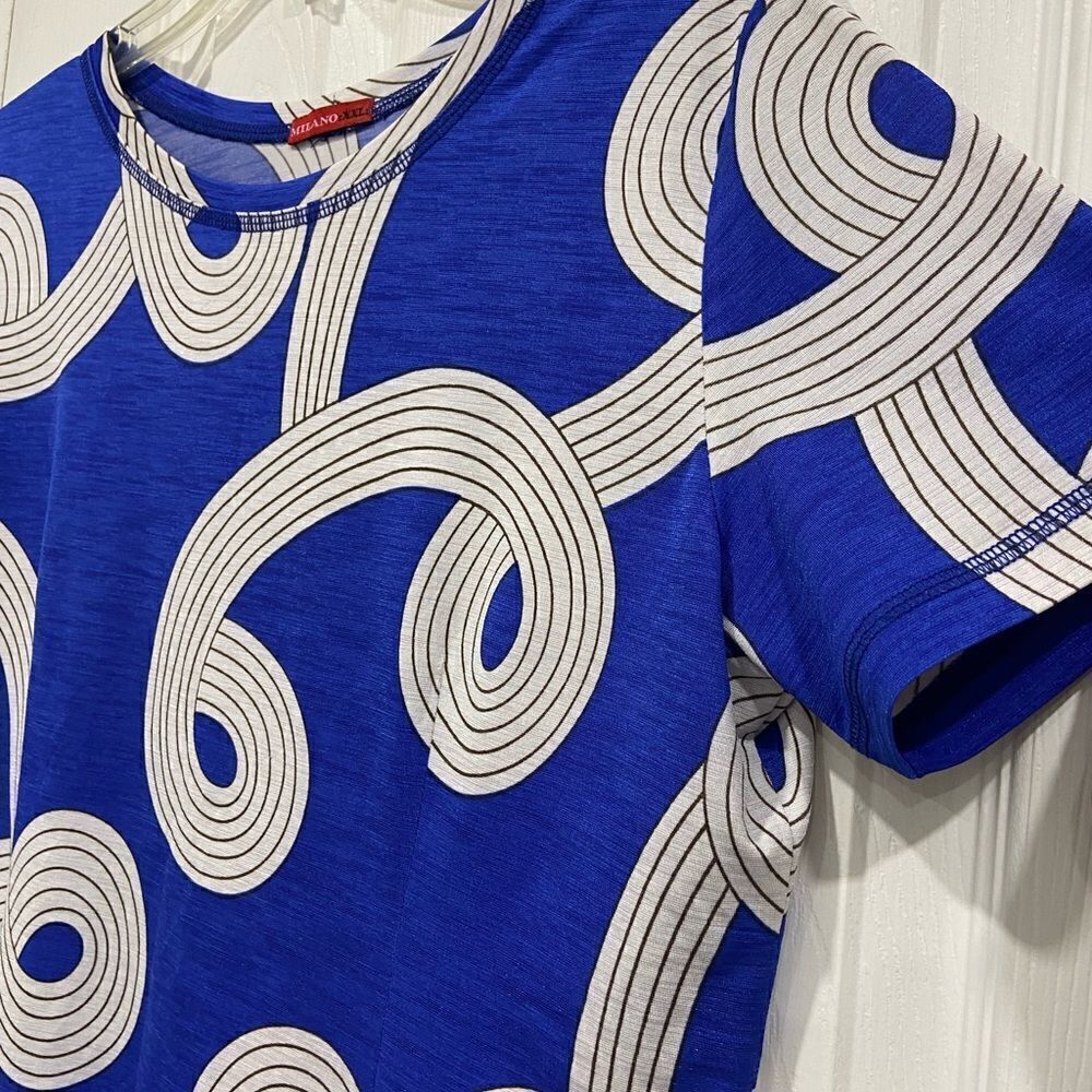 Milano whirlwind print crew neck purple and white top size XXL (3x$15) - Picture 5 of 8